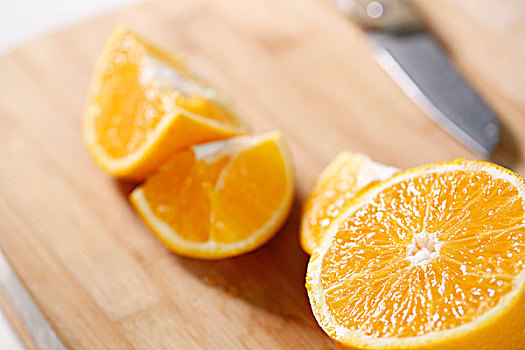 新鲜切开的水果,橙子
