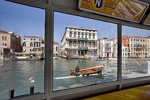 窗户,渡轮,大运河,背景,威尼斯,意大利