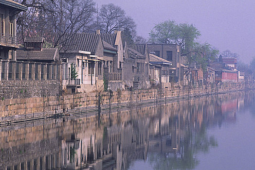 中国,北京,房子,反射,护城河,故宫
