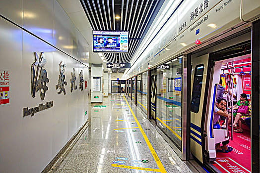 宁波,地铁,轻轨,大厅,站台,灯光