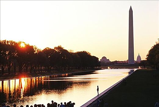 剪影,纪念建筑,华盛顿纪念碑,华盛顿特区,美国