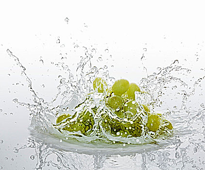 绿葡萄,落下,水