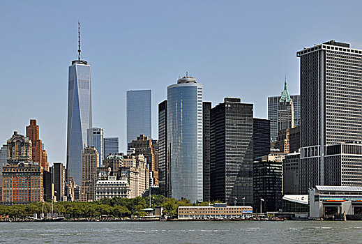 自由,塔楼,一个,世贸中心,南,曼哈顿,纽约,美国