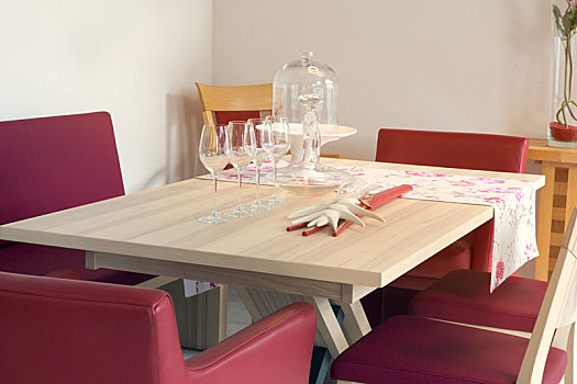 餐厅,红色,皮革,椅子