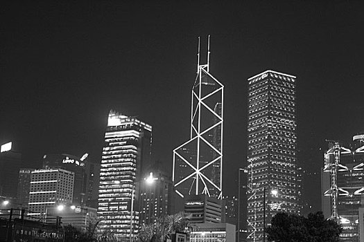 香港维多利亚港建筑夜景
