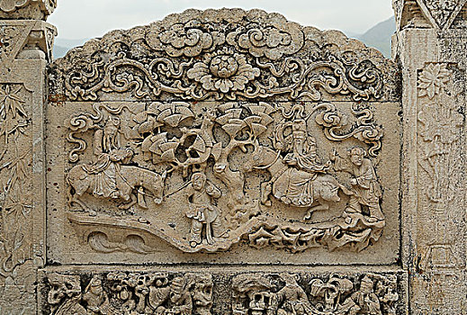 五台山南山寺的石雕护栏