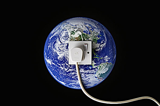 星球,地球,连接,电缆,英国,能源,插座,象征