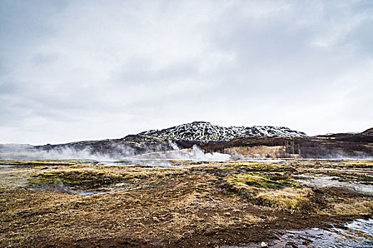 模糊,风景,冰岛,蒸汽,向上,地面