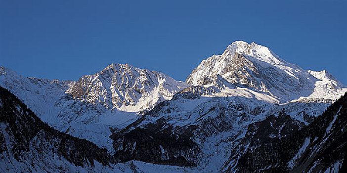 场景,积雪,海螺,山谷,四川