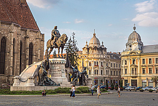 罗马尼亚,特兰西瓦尼亚,城市,纪念建筑,教堂,广场
