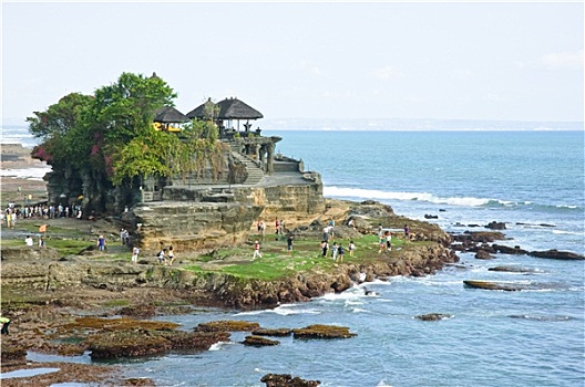 海神庙,巴厘岛,印度尼西亚,圣地,礼拜,海洋,神