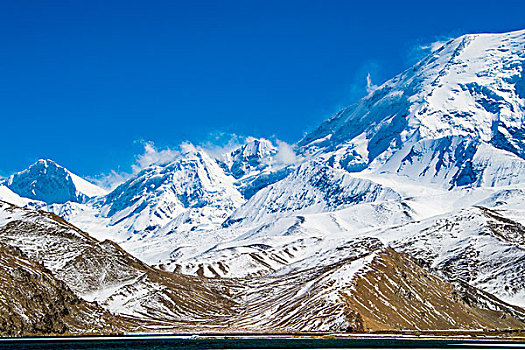 新疆,雪山,湖泊,湖面,冰块