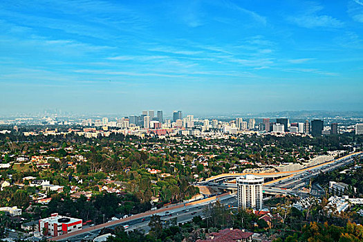 洛杉矶,市区,风景,公路,城市,建筑