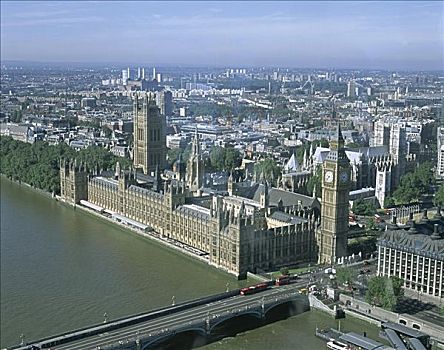 泰晤士河,议会大厦,伦敦眼,伦敦,英格兰