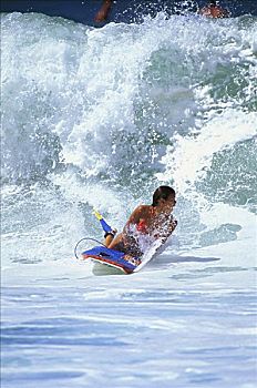 夏威夷,毛伊岛,女人,冲浪板