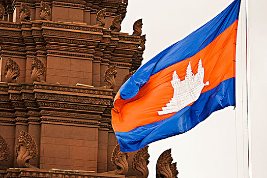 柬埔寨,旗帜,金边