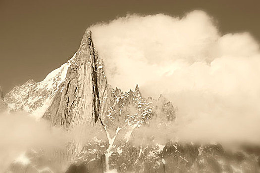 著名,山,法国阿尔卑斯山,高处,夏蒙尼