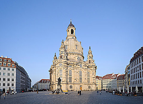 圣母教堂,教堂,圣母大教堂,德累斯顿,萨克森,德国,欧洲