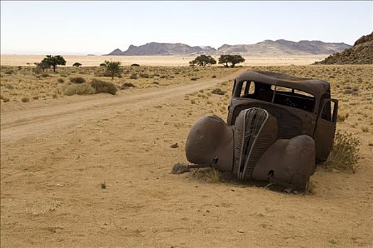 老,汽车,土路,区域,纳米比亚