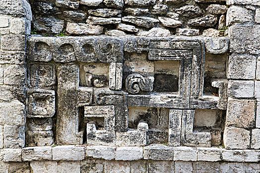 浮雕,玛雅,遗址,坎佩切,墨西哥