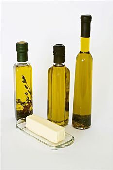 三个,种类,瓶子,橄榄油