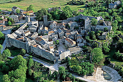 法国,阿韦龙省,国家,圣殿骑士,乡村,12世纪,壁,15世纪,航拍