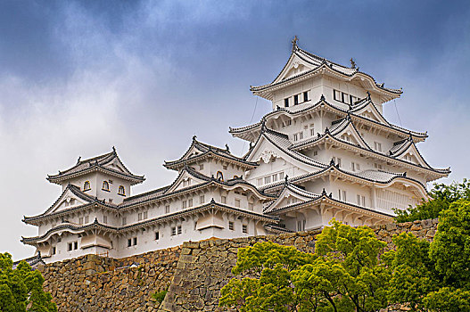 姬路城堡,白色,苍鹭,城堡,日本,世界遗产