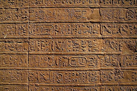 象形文字,墙壁,高安宝神庙,埃及,伊迪芙,特写