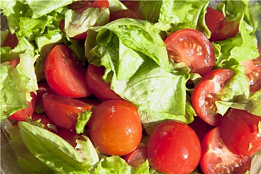 沙拉,愉悦,西红柿,绿叶