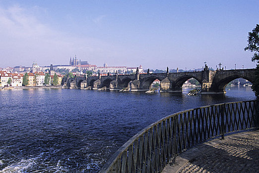 捷克共和国,布拉格,查理大桥,布拉格城堡,伏尔塔瓦河