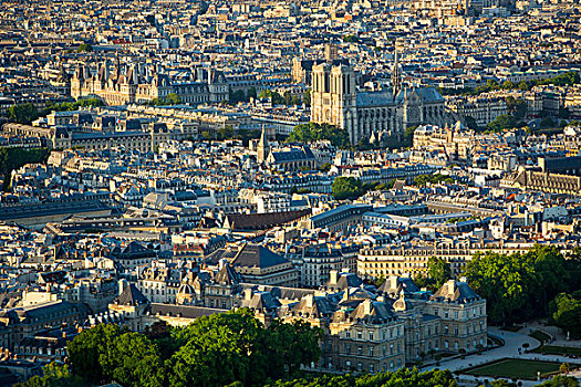 俯视,巴黎,德威饭店,大教堂,卢森堡,法国