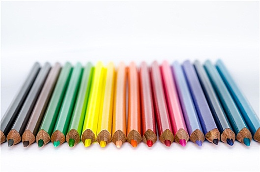 彩色,铅笔,排列,白色背景,背景
