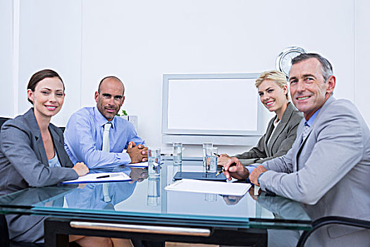 企业团队,看,白人,会议室