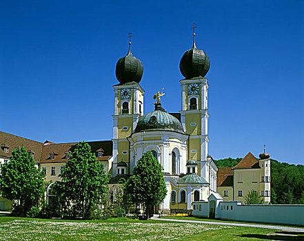 寺院,教堂,迈顿,下巴伐利亚,德国,欧洲