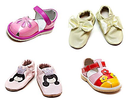 抽象拼贴画,婴儿,凉鞋
