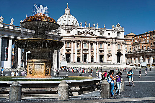 游客,正面,大教堂,罗马,意大利,欧洲