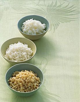 三个,碗,米饭,粘性