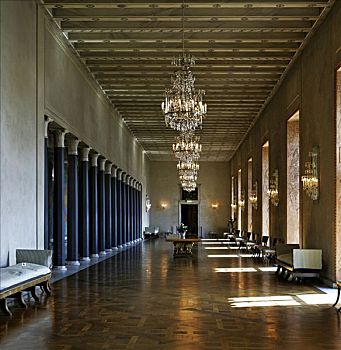 斯德哥尔摩市政厅,二楼走廊