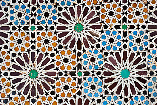 瓷砖,镶嵌图案,陵墓,玛拉喀什,摩洛哥,非洲