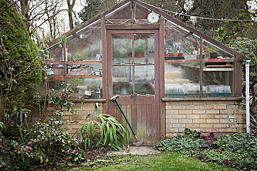 旧式,温室,花园