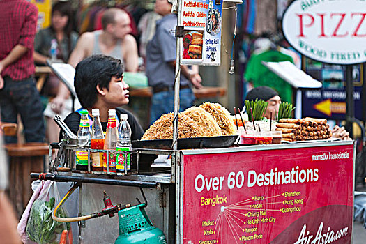 街道,食物,餐饮摊,道路,曼谷