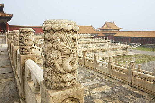 大理石,平台,院落,故宫,北京,中国