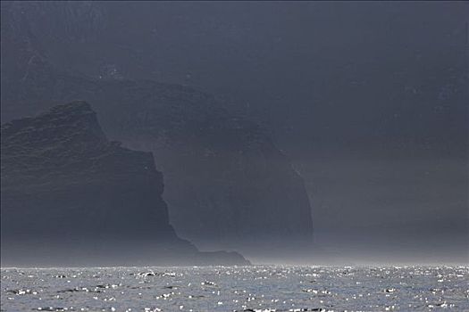 悬崖,早晨,薄雾,靠近,爱尔兰