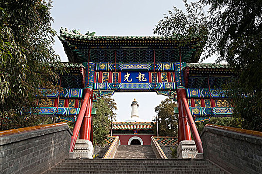 楼梯,白色,塔,北海公园,地区,北京,中国