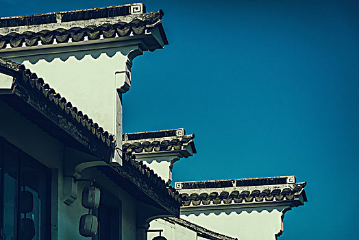 盖屋顶细节,历史建筑,苏州,中国