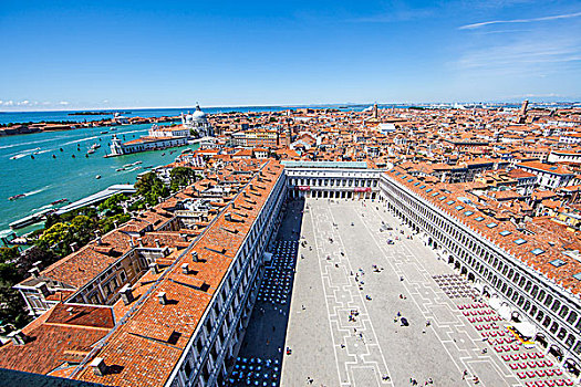 风景,钟楼,广场,圣马可广场,大运河,左边,威尼斯,威尼托,意大利,欧洲