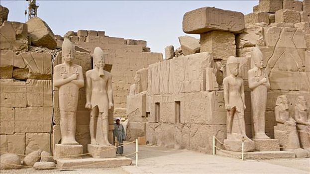 雕塑,国王,卡尔纳克神庙,路克索神庙,埃及,非洲