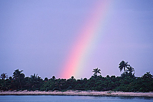 墨西哥,尤卡坦半岛,海洋,彩虹,上方,海滩,靠近