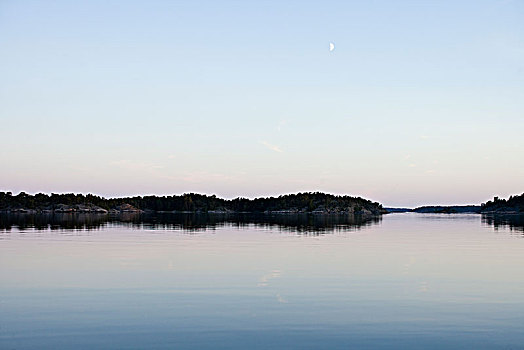 风景,地平线,黄昏,瑞典