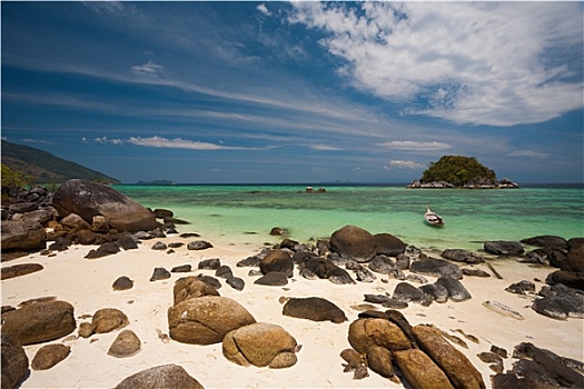 岩石,海滩,小岛,苏梅岛
